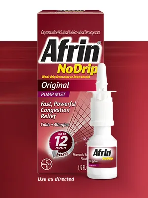 Afrin Nodrip Original Nasal Spray, 0.5 Ounce - bayer afrin no drip original nasal spray nasal congestion mist 12 hours all day all night