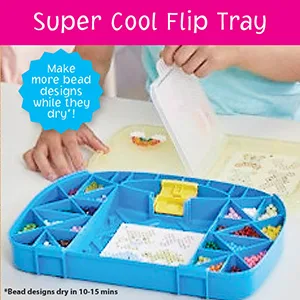 Aquabeads Beginners Carry Case, Complete Arts & Crafts Bead Kit for Children - Over 900 Beads - Aquabeads super cool flip tray Make more bead designs while they dry