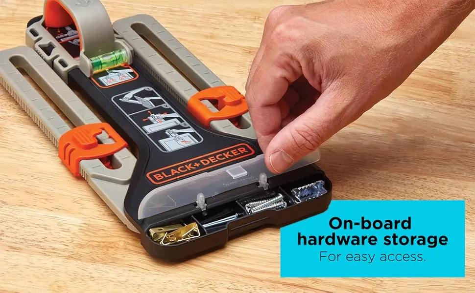 BLACK+DECKER MarkIT Picture Hanging Kit (BDMKIT101C) Picture Hanging Tool Kit - On-board hardware storage for easy access