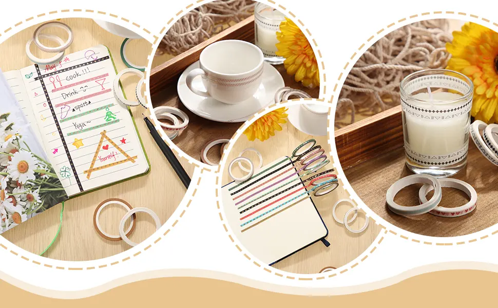 Scrapbooking Supplies Kit Scrapbook Tools and Supplies Journal Stencil Washi Tape and Journal Planner Pen for Journal Notebook Diary DIY Plastic Drawing Template(Style B) - product information 5