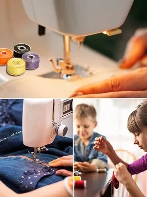 72Pcs Bobbins Sewing Threads Kit 36 Colors 500 Yards Sewing Polyester Thread Spools with 36Pcs Same Color Prewound Bobbins for Hand Sewing DIY Emergency Travel Sewing Machine Use - suitable for many sewing machine