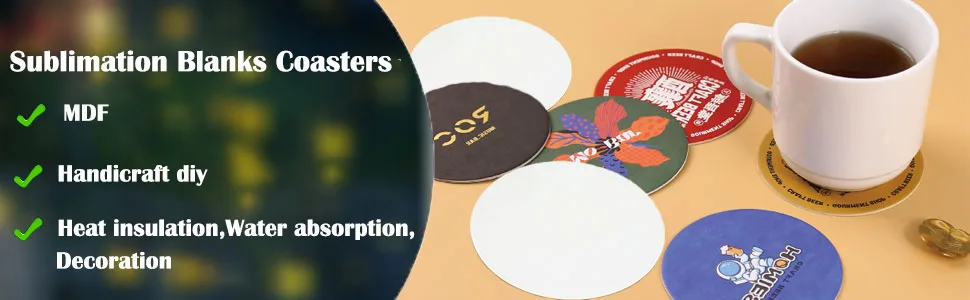 Sublimation Blanks Drink Coasters,20 Pcs 3.5 Inch MDF White Round Coasters for Crafts Painting Heat Transfer - Sublimation Blanks Drink Coasters