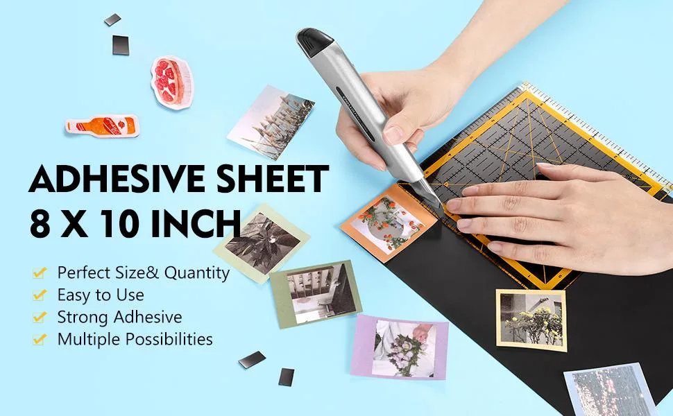 Magicfly Magnet Adhesive Sheets 8 x 10 Inch, 15 Pack Flexible Magnetic Sheets for Photos, Crafts and Die Storage, Easy Peel & Stick 8''x10'' 15 pack - Magnet Sheets with Adhesive