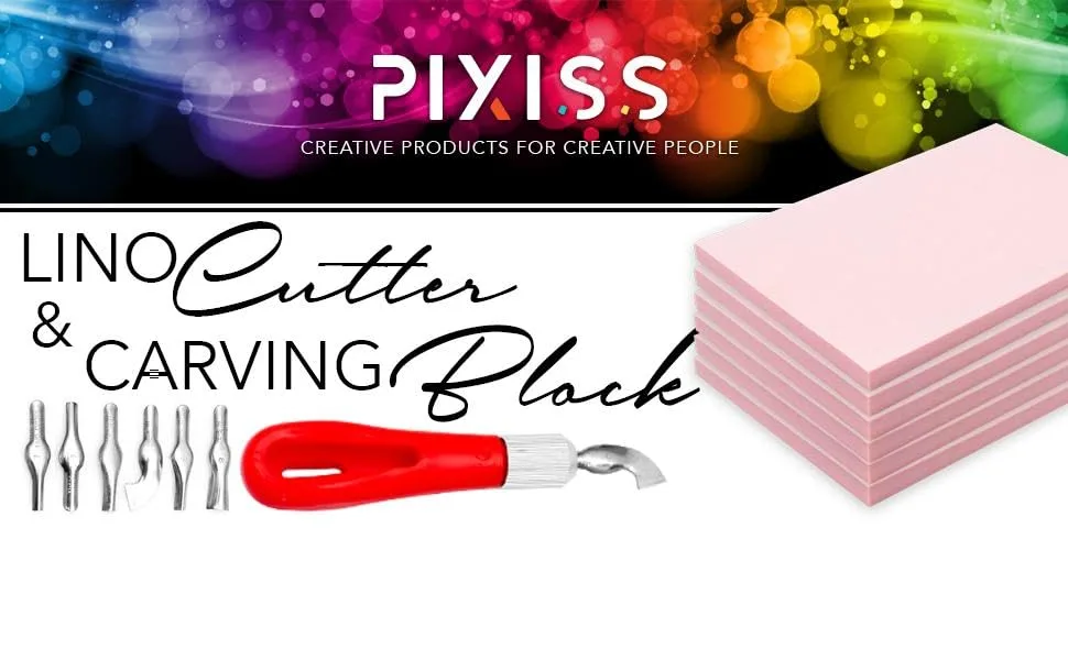 Rubber Block Stamp Carving Blocks Stamp Making Kit with Cutter Tools 5-Pack Carving Rubber Stamps for Printmaking, Printing and More Crafts 5 Rubber Blocks + Carving Tool - Lino Cutter Stamp Carving