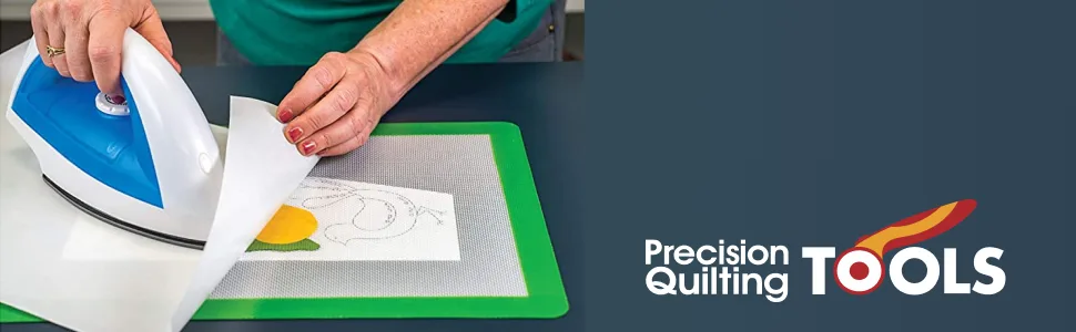 Precision Fusing Mat (17" x 17") Includes Non-Slip/Nonstick mat with See-Through Design for Appliqu Creation, and Bonus Teflon Coated Pressing Sheet! - Fusing Mat 12