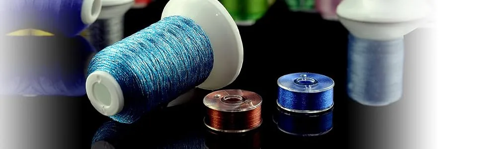 Simthread 144pcs Embroidery Pre-Wound Bobbins Thread, Class 15 Type A Size SA156, Polyester White 60 wt, Bernina Pfaff Ambition BabyLock Brother Embroidery and Sewing Machines Plastic Side 60wt White - Bobbins