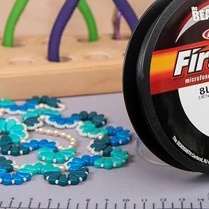 The Beadsmith Fireline by Berkley  Micro-Fused Braided Thread  6lb. Test.006/.15mm Diameter, 125 Yard Spool, Crystal Color  Super Strong Stringing Material for Jewelry Making and Bead Weaving - jewelry