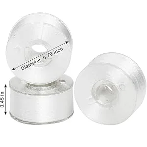 ThreadNanny 144pcs White Prewound Bobbin Thread Plastic Size L (SA155) for Brother Embroidery and Sewing Machine Polyester Thread - 100% Lint-Free