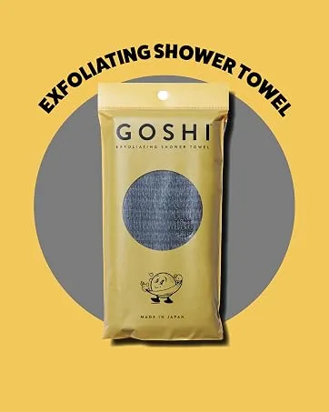 GOSHI Exfoliating Shower Towel - Rip-Resistant Exfoliating Washcloth for All Skin Types - Made in Japan - Goshi Towel