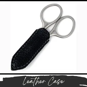 Shpitser Manicure and Pedicure Nail Scissors for Toe and Fingernails, German Stainless Steel, Handmade in Solingen Germany, Leather Case (Black) - Leather Case