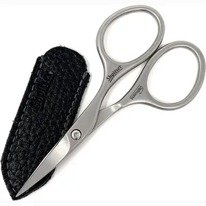 Shpitser Manicure and Pedicure Nail Scissors for Toe and Fingernails, German Stainless Steel, Handmade in Solingen Germany, Leather Case (Black) - Nail Scissors and leather case