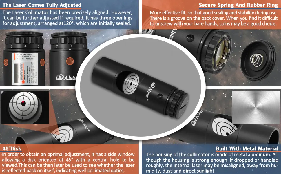 Alstar Alignment 1.25" Next Generation Laser Collimator for Newtonian Telescopes - product information 2