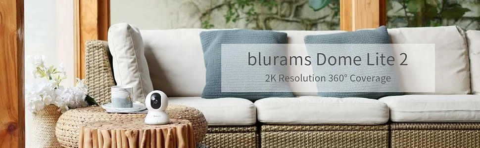 blurams Security Camera, 2K Indoor Camera 360-degree Pet Camera for Home Security w/Motion Tracking, Phone App, 2-Way Audio, IR Night Vision, Siren, Works with Alexa & Google Assistant White - security camera