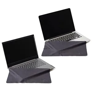 CLEAN SCREEN WIZARD Microfiber Cleaning Cloth 14 Compatible with MacBook Pro 14 and Computer Laptop 14, 2 Black Screen/Keyboard Covers - Design to Protect the Screen of MacBooks and Laptops