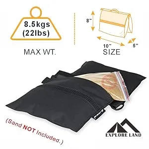 Photography Sand Bag Professional Saddle Weight Bag Photo Video Studio Stand, Without Sand (4 Pack) - product information 4