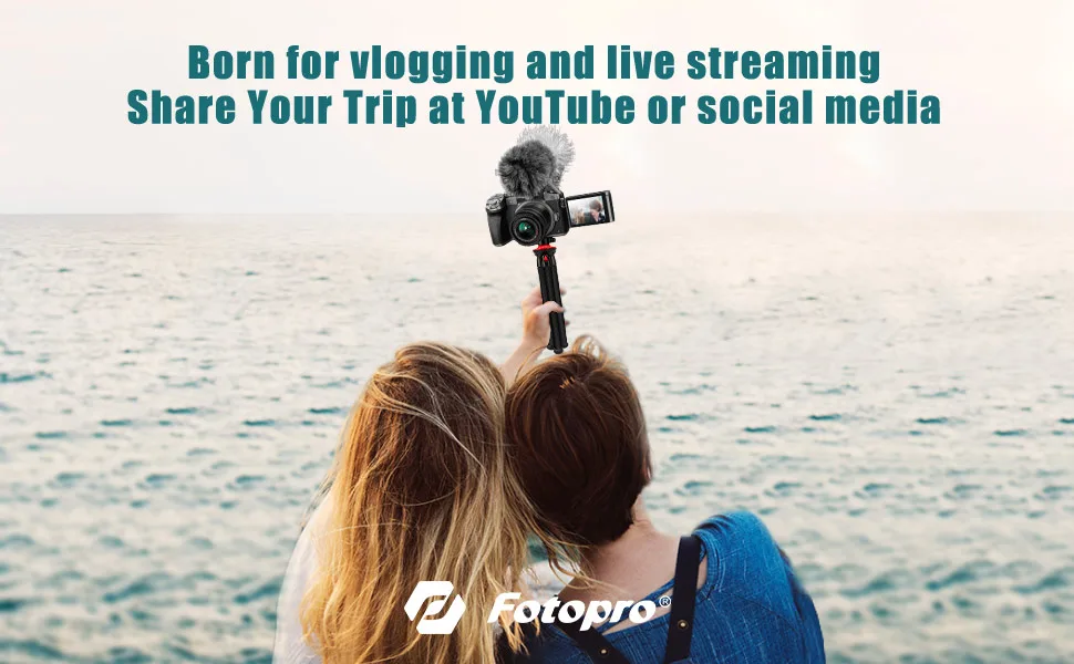 Camera Tripod, Fotopro UFO Flexible Tripod for Camera Bendable Handheld Vlogging Tripod with Phone Mount for iPhone Samsung Canon DSLR Sony Nikon - vlogging tripod