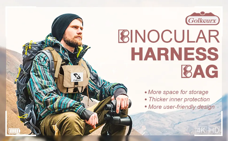 Golkcurx Binocular Harness, Adjustable Bino Harness Chest Pack, Waterproof Binoculars Harness for Hiking, Hunting Khaki - product information 22