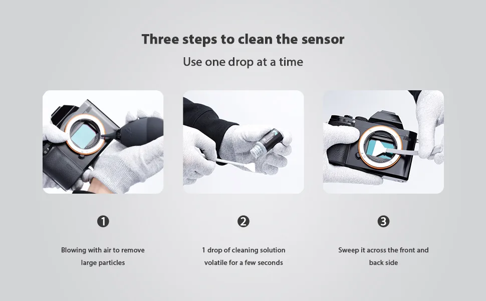 VSGO VS-S03E New Full Frame Camera Cleaning Kit 12pcs Sensor Cleaning Swab and 10ml Cleaner for Sony Nikon Canon FF CCD CMOS Clean - camera cleaning kit