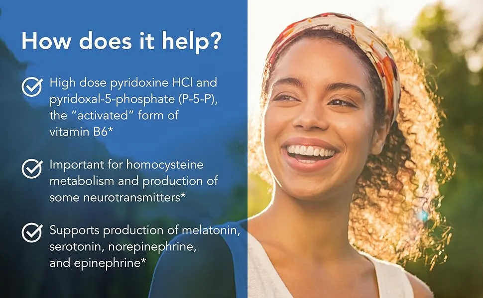 Allergy Research Group - Pyridoxine P5P - High Dose Vitamin B6, Pyridoxal-5-Phosphate - 60 Vegetarian Capsules - How Does it Help