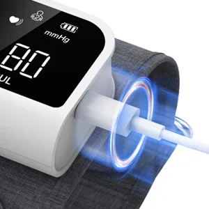 Blood Pressure Monitor Automatic Upper Arm Machine & Accurate Adjustable Digital BP Cuff Kit Large Backlit Display 240 Sets Memory Includes Charging Cord - Large capacity battery