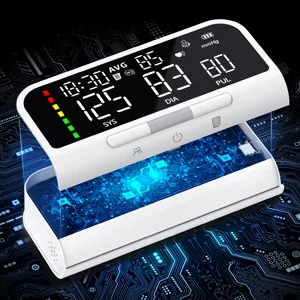 Blood Pressure Monitor Automatic Upper Arm Machine & Accurate Adjustable Digital BP Cuff Kit Large Backlit Display 240 Sets Memory Includes Charging Cord - smart chips