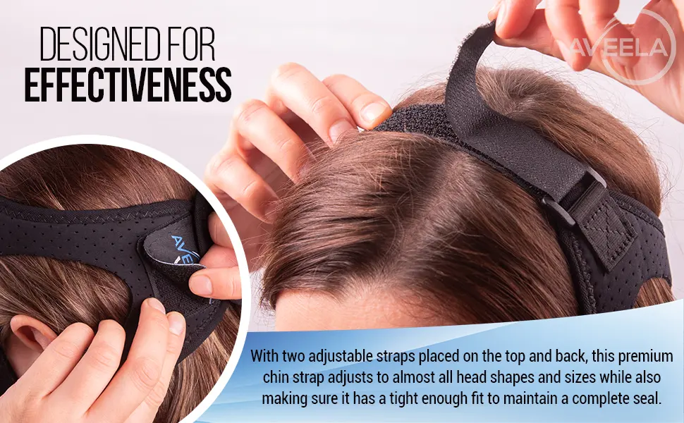 AVEELA Anti Snoring Chin Strap for CPAP Users | Medium | Keep Mouth Closed While Sleeping | Adjustable Premium Snore Stopper Head Strap for Men and Women | Itch-Free Material for Uninterrupted Sleep - Anti Snoring Chin Strap for CPAP Users | Adjustable Breathing Aid