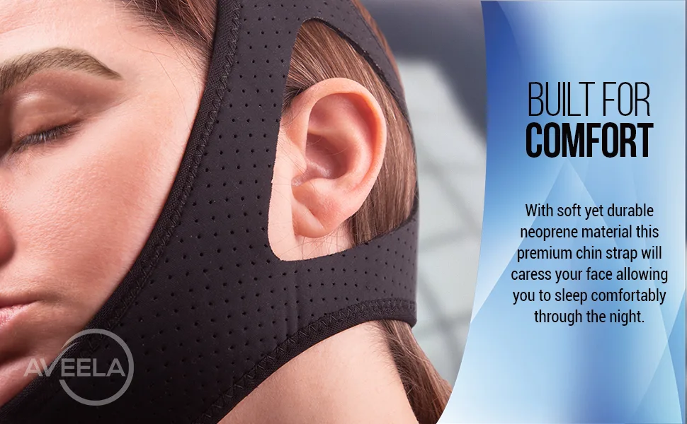 AVEELA Anti Snoring Chin Strap for CPAP Users | Medium | Keep Mouth Closed While Sleeping | Adjustable Premium Snore Stopper Head Strap for Men and Women | Itch-Free Material for Uninterrupted Sleep - Keep Mouth Closed While Sleeping | Compatible with Sleep Apnea Machine & Devices