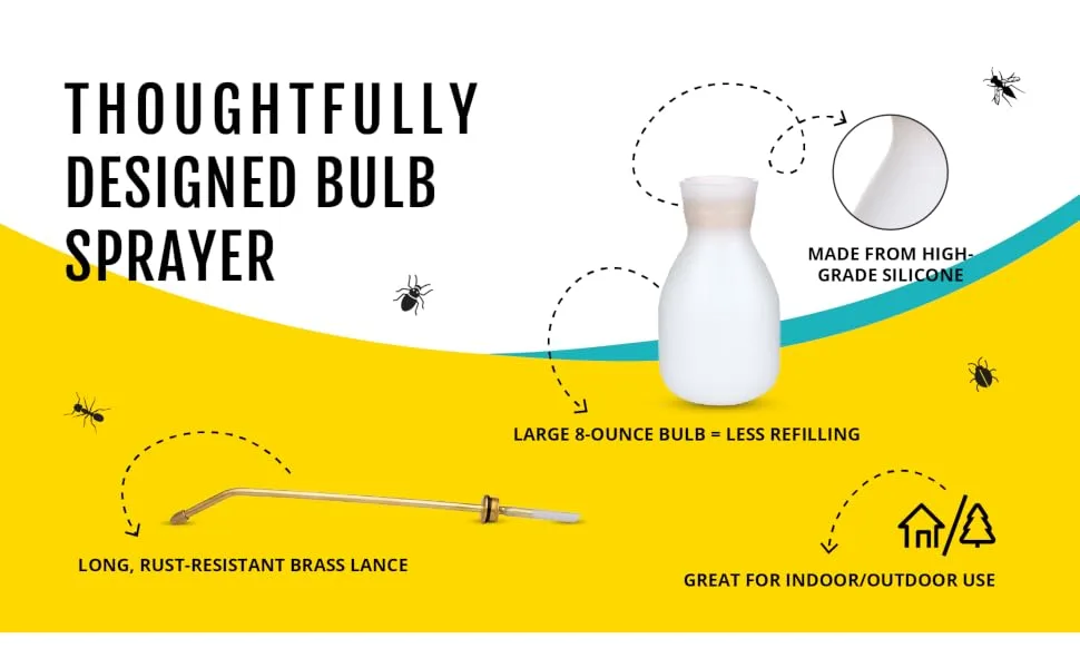 Bizzy One Powder Duster - Extra Large 8 oz/Diatomaceous Earth Bulb Duster Applicator/Powder Dispenser/Garden Puffer Duster for Multi Purpose Indoor and Outdoor Use - Thoughtfully-Designed Bulb Sprayer