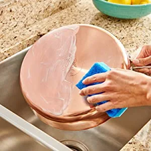 Brillo Steel Wool Soap Pads, Long Lasting, Original Scent Cleaning, 18 Count (Original, 18 Count (Pack of 2)) Original 18 Count (Pack of 2) - copper pan