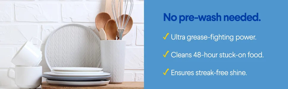 Clorox Triple Action Dishwasher Detergent Pacs, 65 Count Dishwashing Pacs, Fresh Scent Fresh 65 Count (Pack of 1) - No pre-wash needed. Ultra grease-fighting power, cleans stuck on food, ensures a streak-free shine