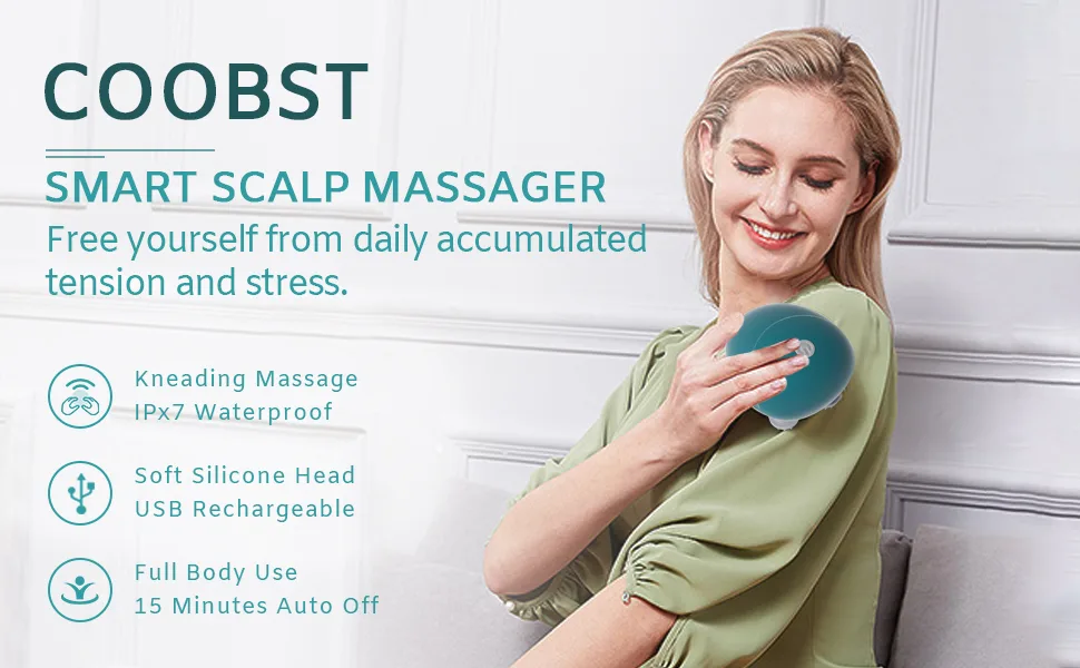 COOBST Handheld Head Massager  Electric Scalp Massager for Self-Care or Headaches Blue - Head Massager
