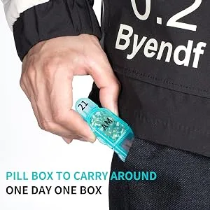 Monthly Pill Organizer 2 Times a Day Blue Daviky Monthly Pill Organizer 2 Times a Day - pill box