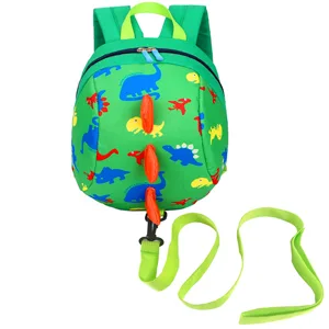 DB Dinosaur Toddler mini backpack with leash,children Kids baby harness bookbag (Deep Blue) - Green