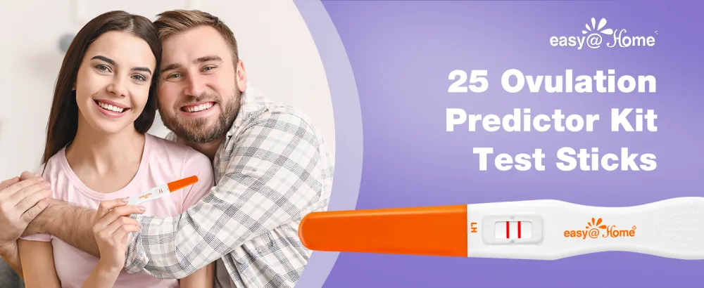 EasyHome 25 Ovulation Predictor Kit Test Sticks, FSA Eligible Midstream Fertility Tests, Powered by Premom Ovulation Predictor App and Period Tracking 25 Count (Pack of 1) - Ovulation Test