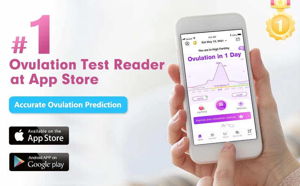 Ovulation & Pregnancy Test Strips Kit: EasyHome 100 Ovulation Tests 20 Pregnancy Tests Powered by Premom Ovulation APP | 100LH + 20HCG - ovulation test kit