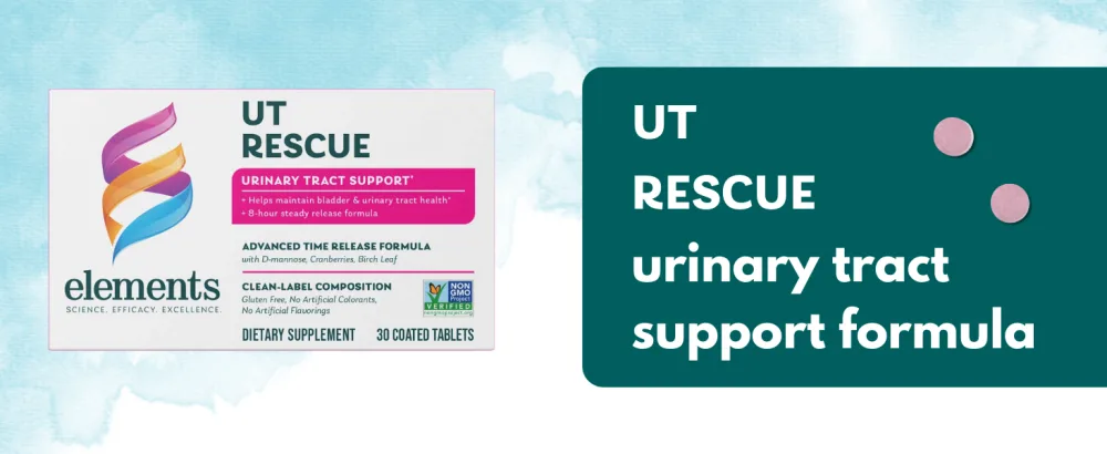 Elements UT Rescue, 60 Tablets (30 Day Supply), Urinary Tract Support Supplement, Bladder and Urinary Tract Health Support and Cleanse, Gluten Free, Non-GMO Certified - Elements UT Rescue, urinary tract support formula
