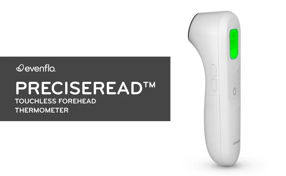 Evenflo PreciseRead Touchless Forehead Thermometer for Adults, Children, Babies, Food and Liquids  Accurate, Fast, No Contact, with Color-Coded Results - product information 1