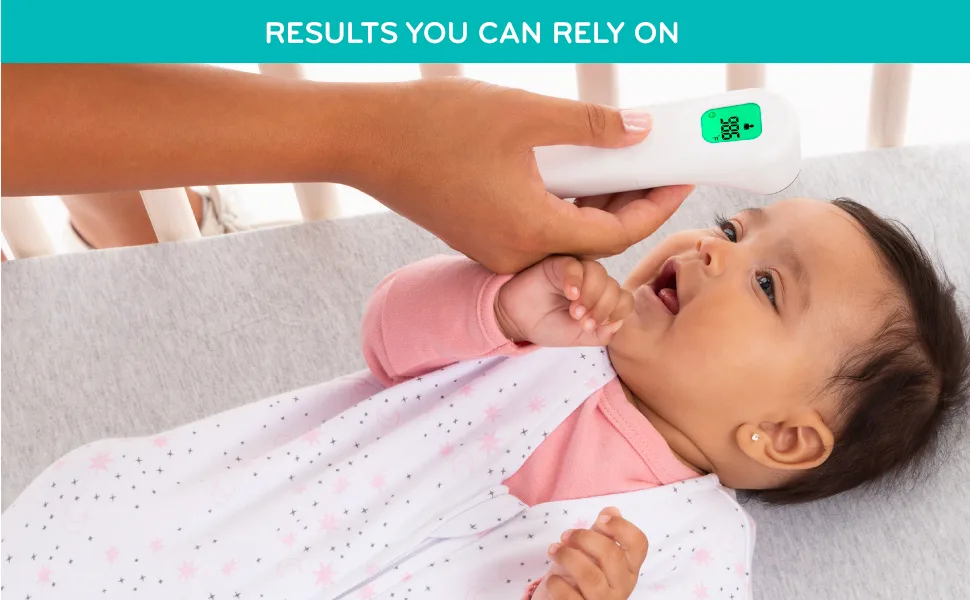 Evenflo PreciseRead Touchless Forehead Thermometer for Adults, Children, Babies, Food and Liquids  Accurate, Fast, No Contact, with Color-Coded Results - product information 2