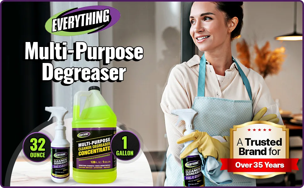 Everything Degreaser Concentrate - Multi Purpose Concentrated Degreaser for Home, Kitchen, Outdoor & Commercial Degreaser Applications. 32 Ounces - kitchen degreaser heavy duty degreaser grease cleaner grease remover kitchen degreaser spray