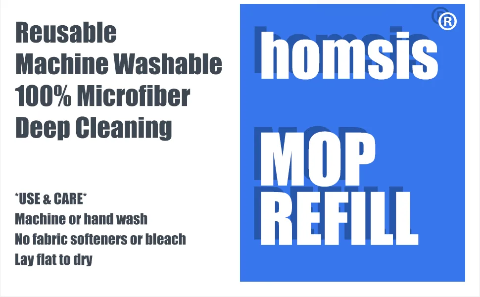 homsis 6 Pack Mop Replace Head Compatible with O Cedar EasyWring Spin Mop - Mop Refills 100% Microfiber, Deep Cleaning Machine Washable and Easy-to-Replace - mop refills