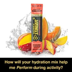 Honey Stinger Perform Rapid Hydration Powder | Mango Melon Electrolyte Multiplier for Exercise, Endurance and Performance | Sports Nutrition for Home & Gym, Pre and Post Workout | 24 Packets Mango Melon (Perform) 24 Count (Pack of 1) - Fruit Snack, Gummy, Chews, Energy, Honey, Fuel, Workout, Performance, Bite Size, Muscle, Portable