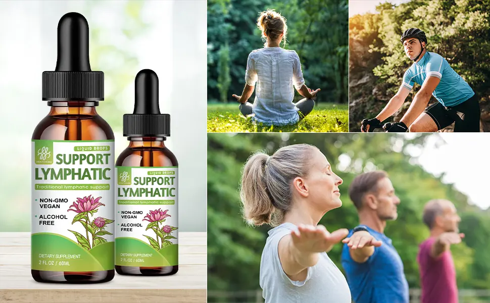 Lymphatic Drainage Support Drops, Lymphatic Cleanse Supplement for Immune Support, Natural Herbal Blend with Echinacea & Elderberry, Lymph Detox Supplement, Vegan, Non-GMO - 2 Fl.Oz - lymphatic drop