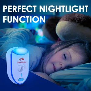 Ultrasonic Pest Repeller, Humane Mice Control Electronic Insect Repellent, Reject Rodent Bed Bug Spider Rat, 2 Pack - Night light