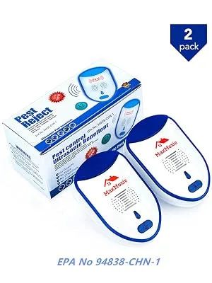 Ultrasonic Pest Repeller, Humane Mice Control Electronic Insect Repellent, Reject Rodent Bed Bug Spider Rat, 2 Pack - Repeller