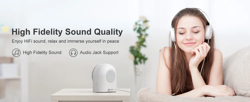 Smart White Noise Machine - Medcursor Sound Machine for Sleeping, Plug-in Noise Maker with App Control, 39 HiFi Soothing Sounds, Soft-Glow Night Light, Noise Machine for Baby & Adults, No AC Adapter - Smart White Noise Machine