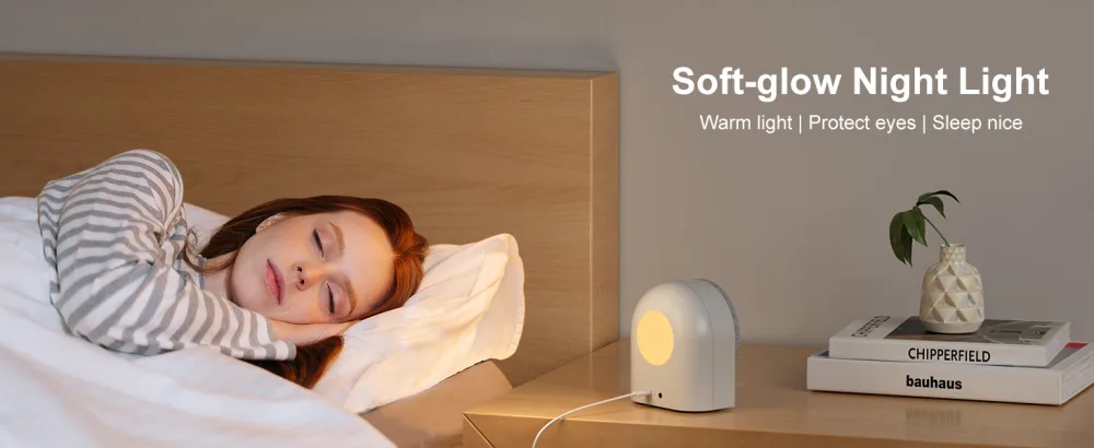 Smart White Noise Machine - Medcursor Sound Machine for Sleeping, Plug-in Noise Maker with App Control, 39 HiFi Soothing Sounds, Soft-Glow Night Light, Noise Machine for Baby & Adults, No AC Adapter - White Noise