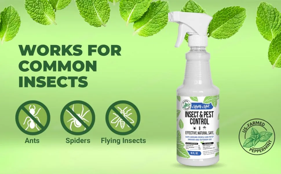 Mighty Mint - 16oz Insect and Pest Control Peppermint Oil - Natural Spray for Spiders, Ants, and More - Works for common insects
