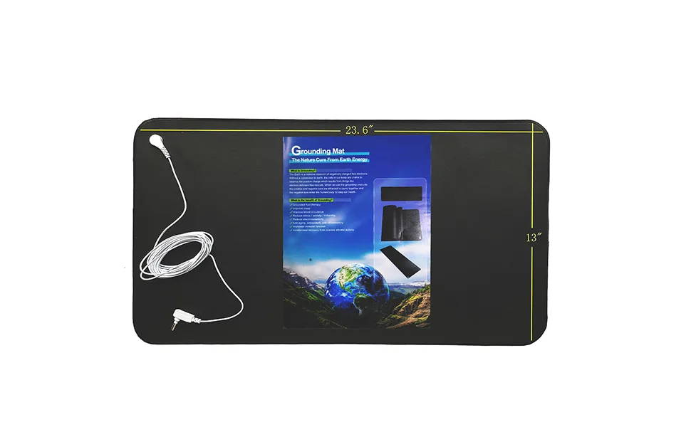 Grounding Mat Kit, 15ft Straight Cord, Use for Ground Foot Mats, Computer Mat, Sleep Mat, Pet (23.6" x 13") - earthing mat