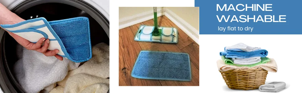 Old Home Kitchen, Microfiber Reusable Mop Pad, Durable Machine Washable Mop Pads, Reusable Floor Mop Pad, Swiffer Compatible Dry Mop Pads (4 Pack) 4 Count (Pack of 1) - mops for floor cleaning flat mop hardwood floor mop dry mop mops wall cleaning mop
