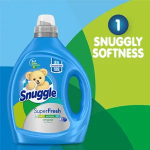Snuggle Liquid Fabric Softener, SuperFresh Original, Eliminates Tough Odors, 2X Concentrated, 150 Loads Fresh 75 Fl Oz (Pack of 1) - snuggle liquid laundry
